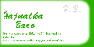 hajnalka baro business card